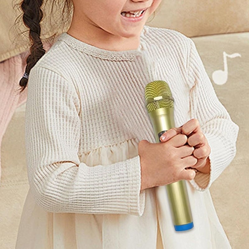 Kids Journalist Costume Prop Set With Gold Blue Microphone For Pretend Play - Image 5